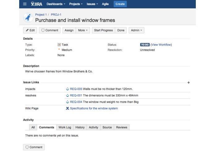 Requirement Yogi connector for JIRA – screenshot 1