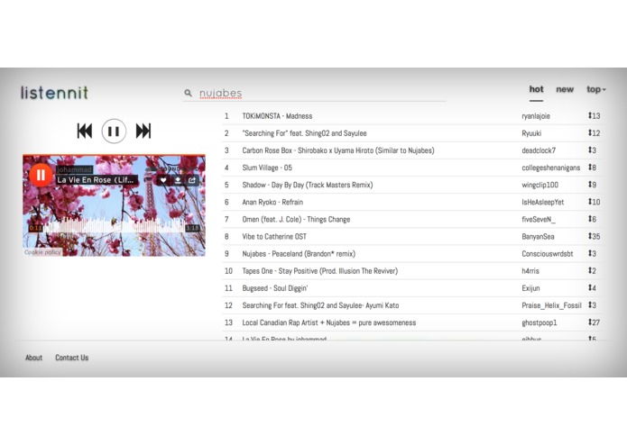 listennit – screenshot 2