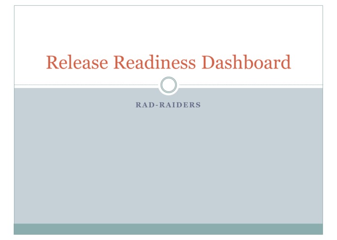 Release Readiness Web Service + Dashboard – screenshot 1