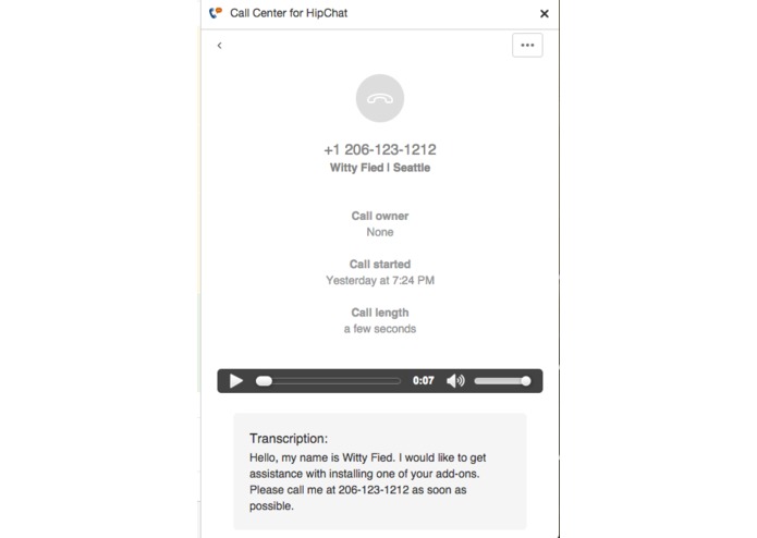 CallCenter for HipChat – screenshot 3