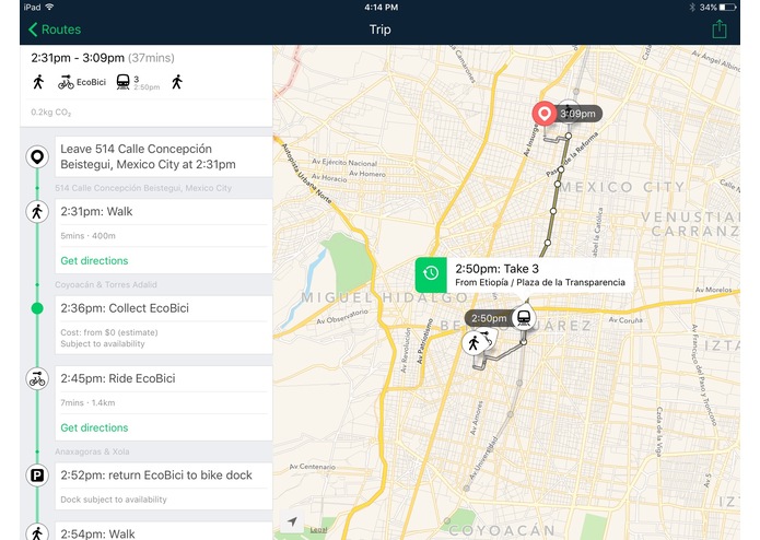 TripGo in Mexico City – screenshot 2