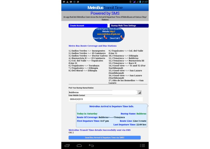 Metrobus(MB) Transit Time – screenshot 1