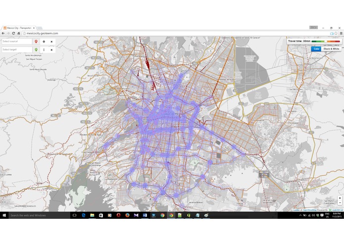 Mexico City Travel Time Application – screenshot 2