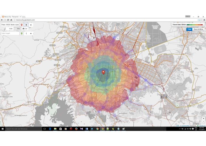 Mexico City Travel Time Application – screenshot 3