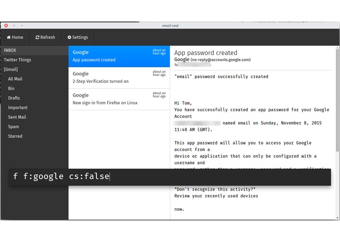 Email CMD – screenshot 1