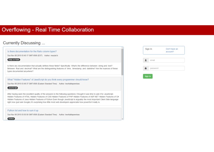 Overflowing - Real Time Collaboration – screenshot 1