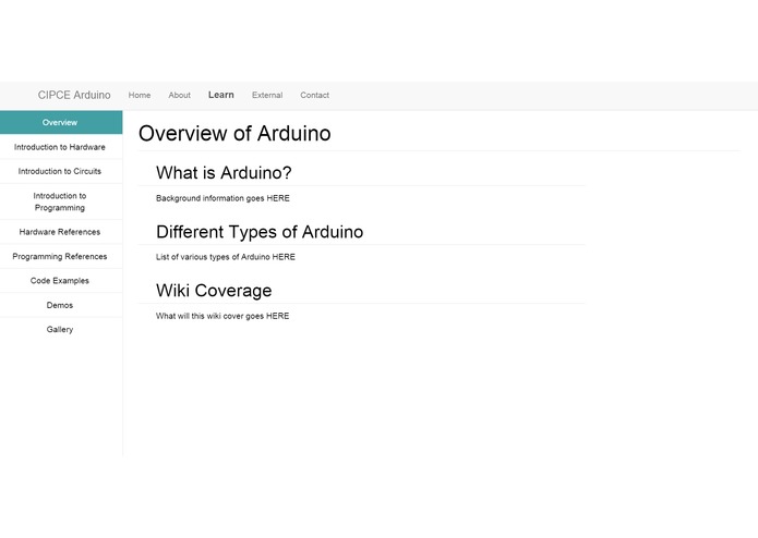 RPI CIPCE Website for Arduino Program – screenshot 1