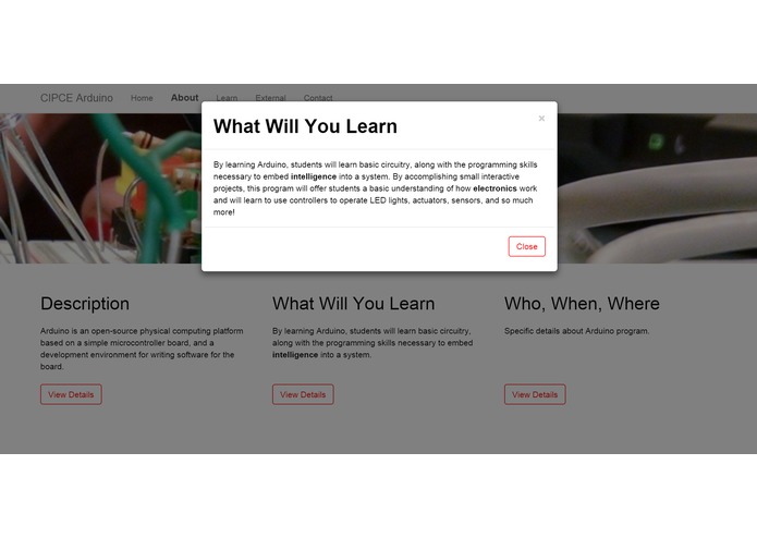 RPI CIPCE Website for Arduino Program – screenshot 2