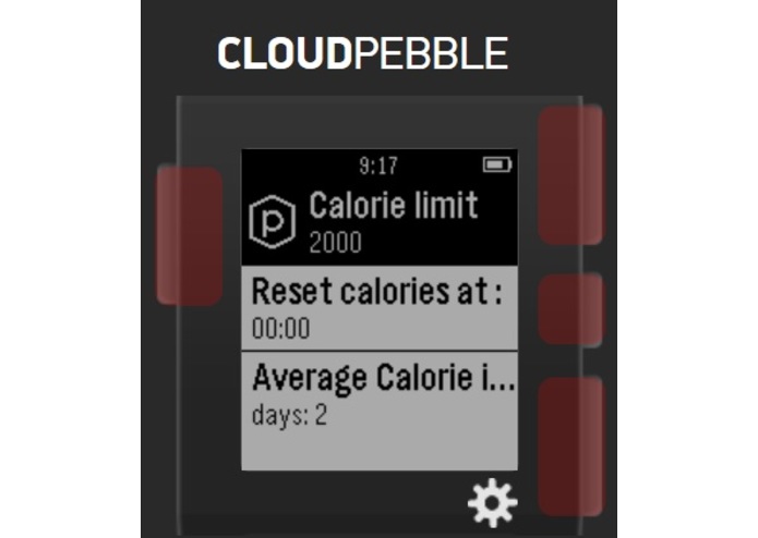 Pebble Calorie Counting WatchApp – screenshot 3