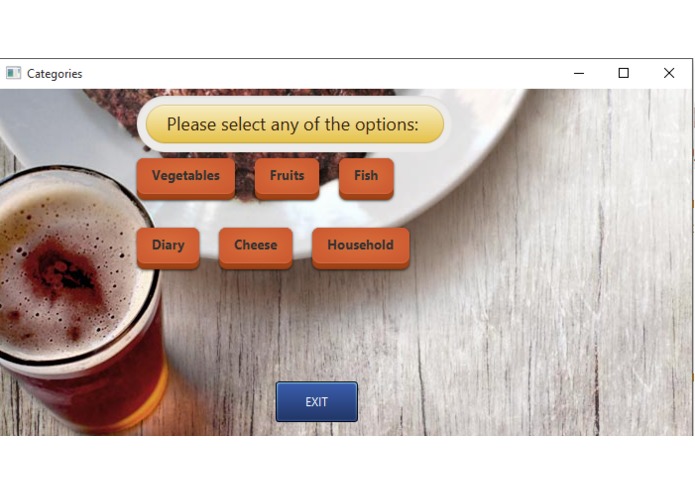 Grocery management system – screenshot 1
