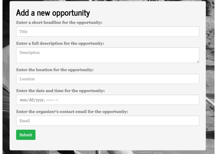 Volunteer RPI – screenshot 3