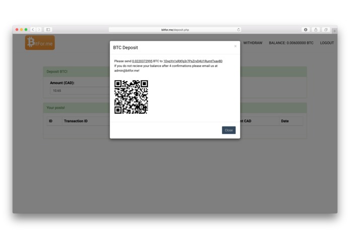 BitFor.me – screenshot 2