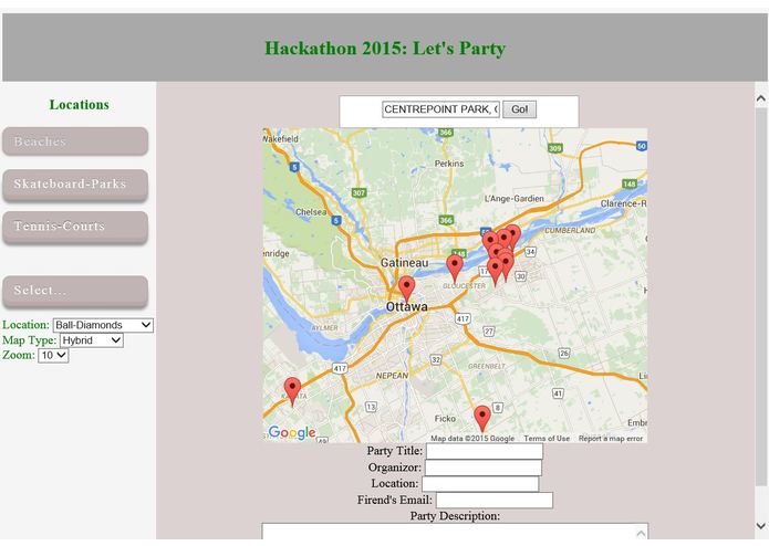 Let's Party (web application) – screenshot 2