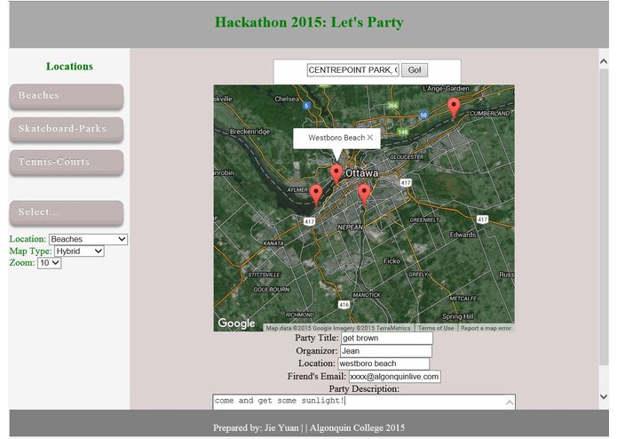 Let's Party (web application) – screenshot 3