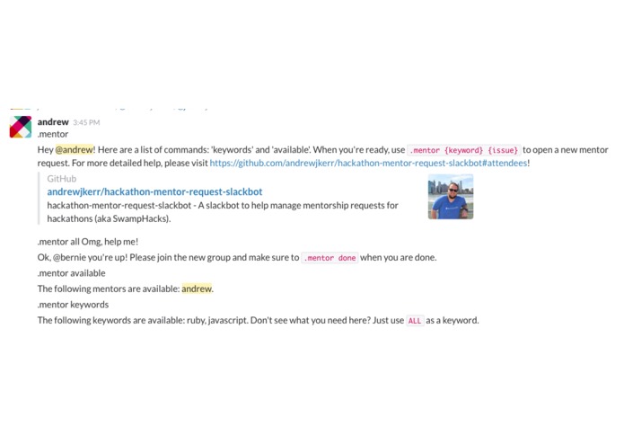 hackathon-mentor-request-slackbot – screenshot 1
