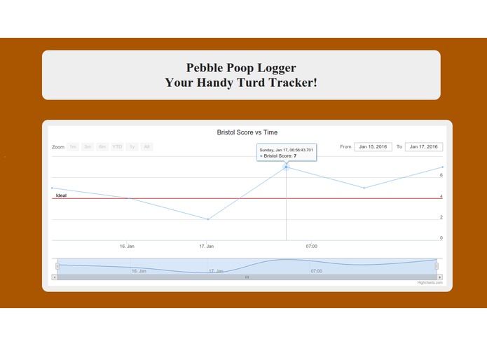 PoopLogger: Gastrointestinal Health Tracking on Pebble – screenshot 1