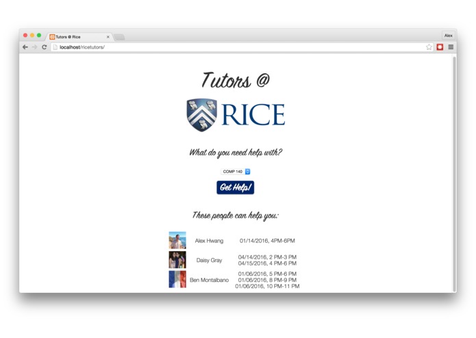 Tutors @ Rice – screenshot 2
