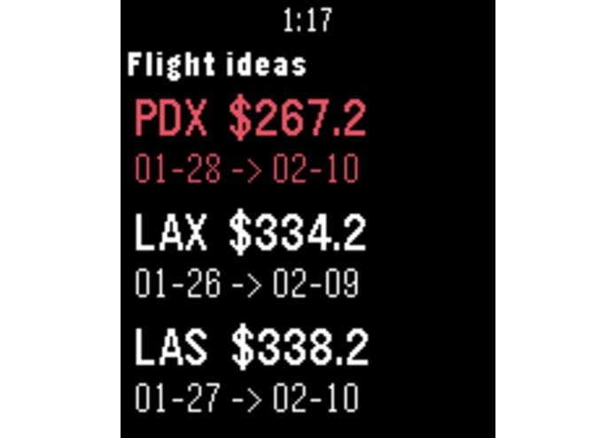 PebbleFlights – screenshot 1