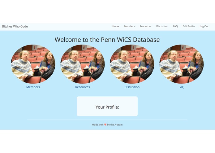 Penn WiCS Resource Website – screenshot 1
