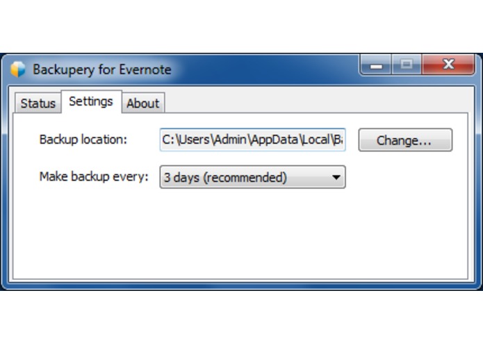 Backupery for Evernote – screenshot 1