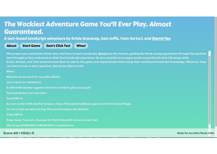 The Wackiest Adventure Game You'll Ever Play. – screenshot 1