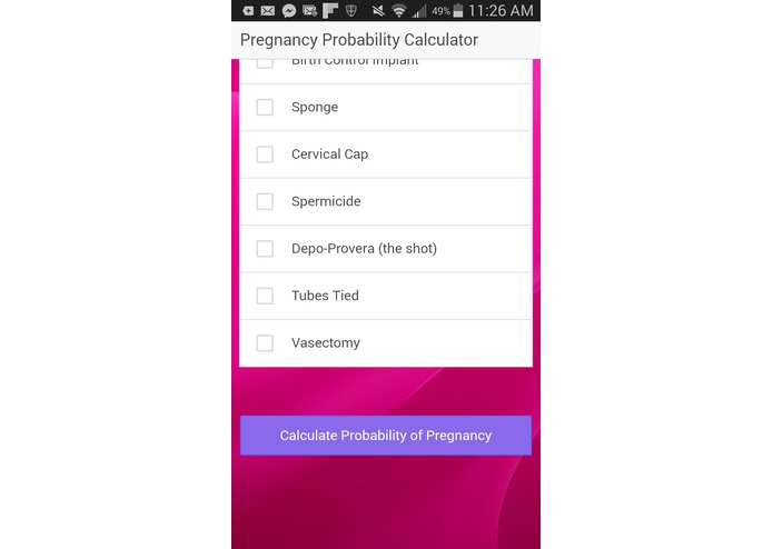 Pregnancy Probability Calculator – screenshot 2