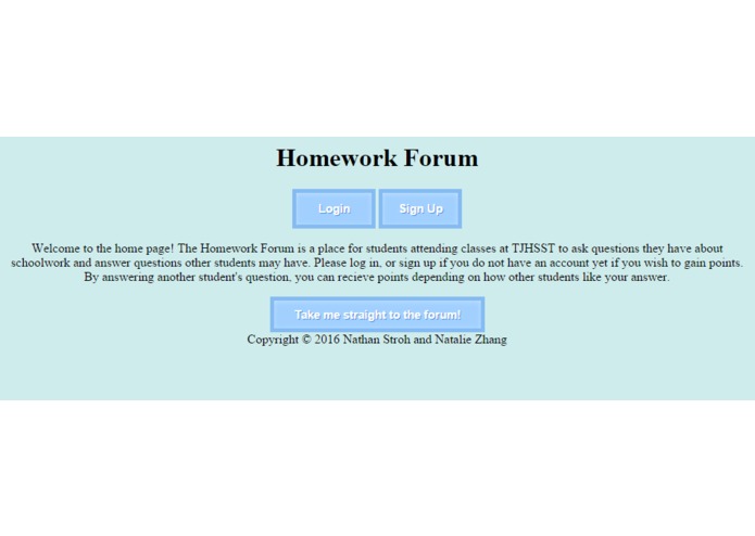 TJHSSTHomeworkForum – screenshot 2