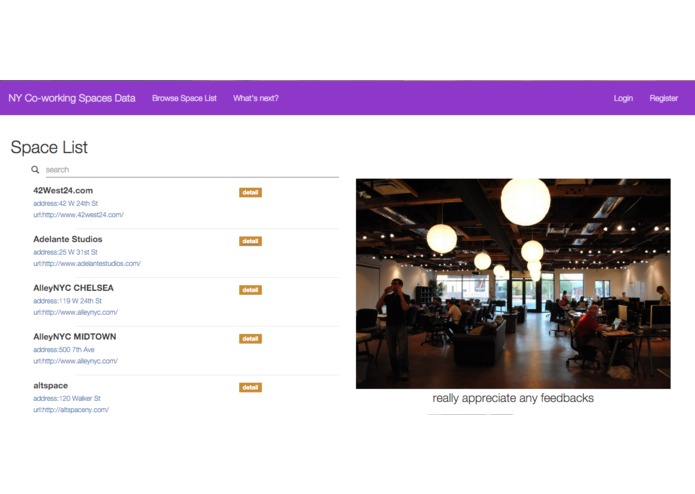 NY Co-working Space DB – screenshot 1