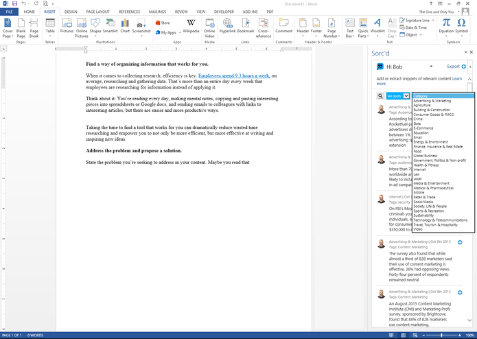 Sorc'd for Office- Insert your research with one click – screenshot 2