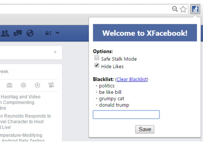 XFacebook – screenshot 1