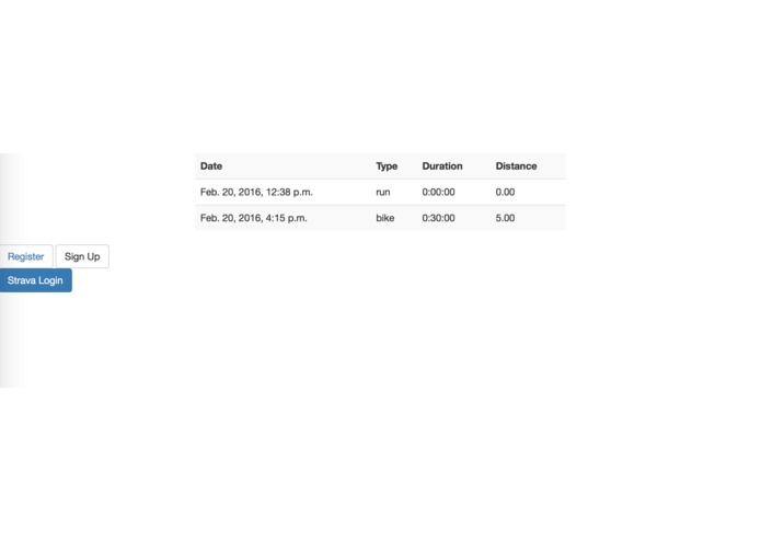 workoutDB – screenshot 1