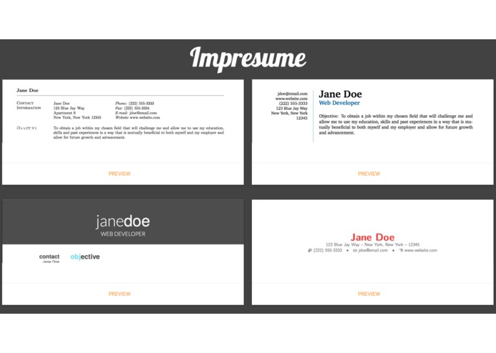 Impresumé – screenshot 2