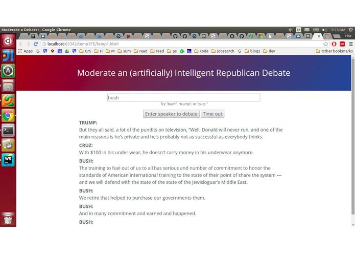Moderate a (artificially) Intelligent RepublicanDebate – screenshot 1