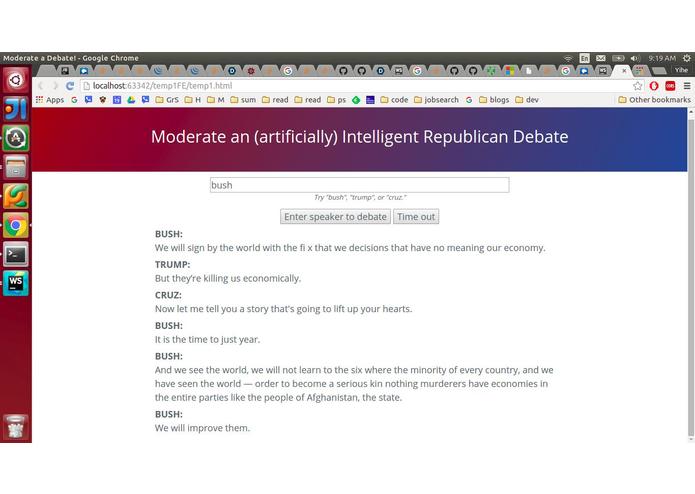 Moderate a (artificially) Intelligent RepublicanDebate – screenshot 3