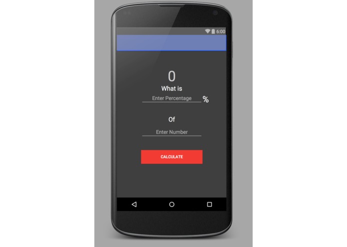 First Android App To Calculate Percentage of a number – screenshot 1