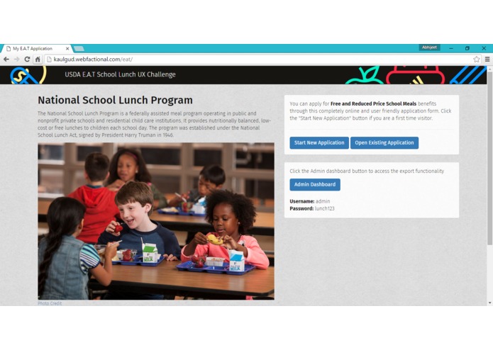 E.A.T. School Lunch UX – screenshot 1