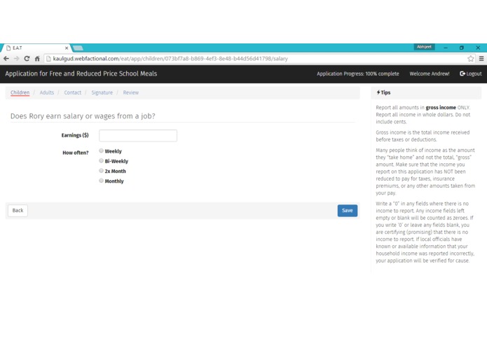 E.A.T. School Lunch UX – screenshot 6