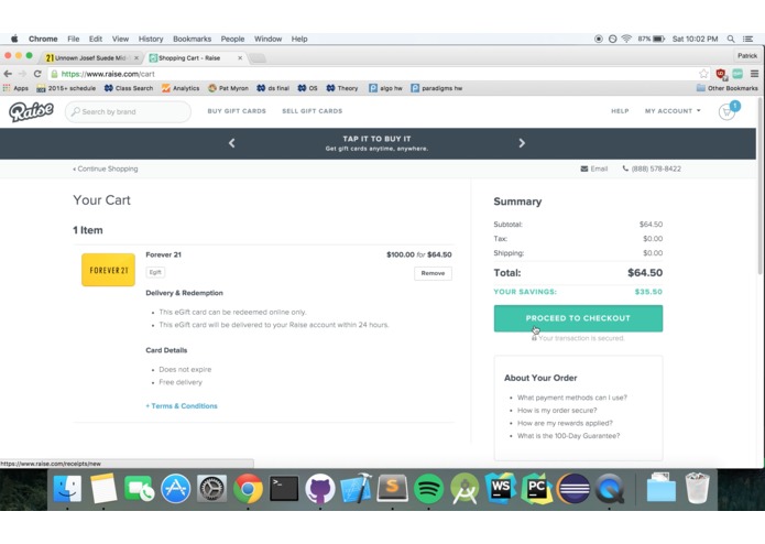 Raise.com Gift Cards Chrome Extension – screenshot 3