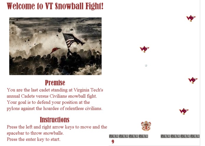 VT Snowball Fight – screenshot 1
