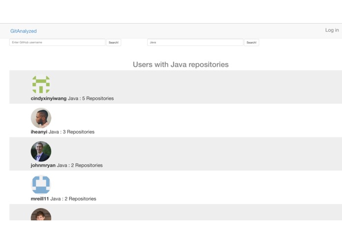 gitAnalyzed – screenshot 3