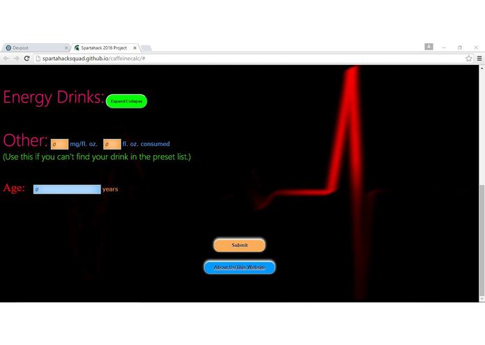 CaffeineCalc – screenshot 2