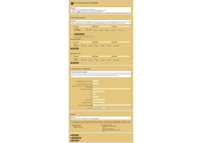 USDA Lunch UX Form – screenshot 5
