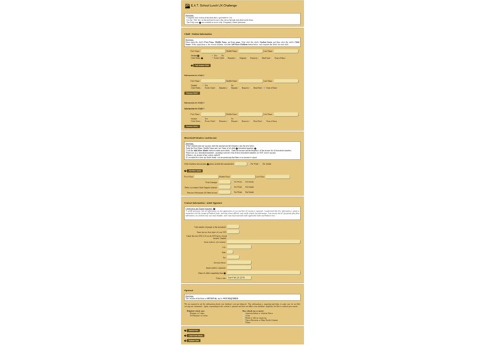 USDA Lunch UX Form – screenshot 6