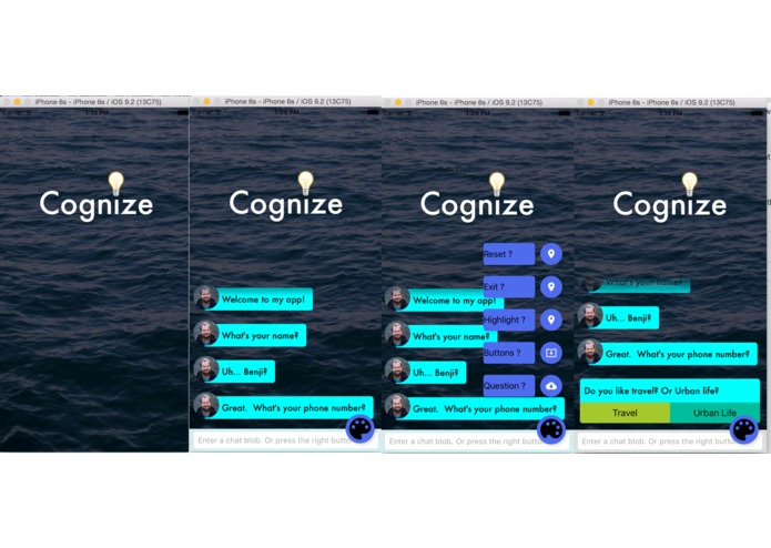 Cognize • Conversational Onboarding on Mobile/Wearable – screenshot 1