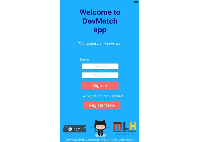 DevMatch – screenshot 1