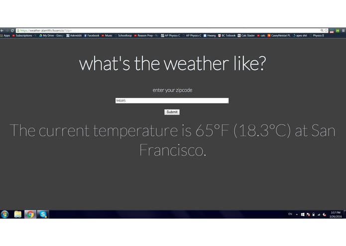 weather app – screenshot 1