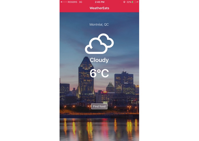 WeatherEats – screenshot 2