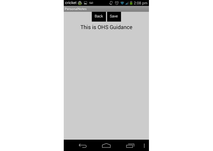 OHS Guidance – screenshot 3
