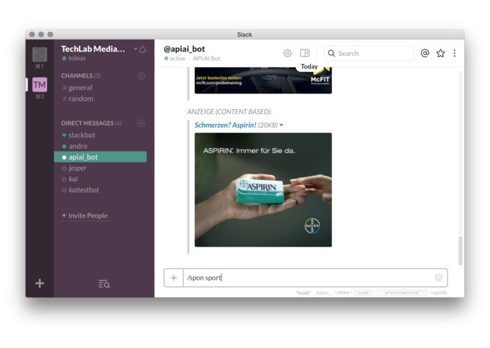 SPON Slack BOT – screenshot 6