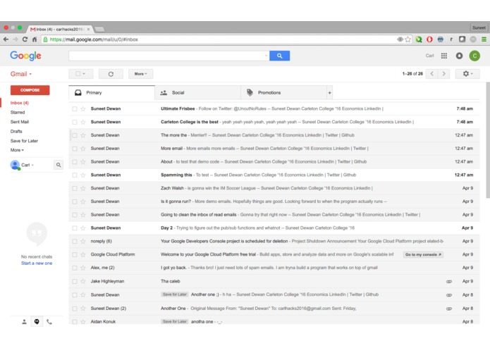 tailmail – screenshot 2